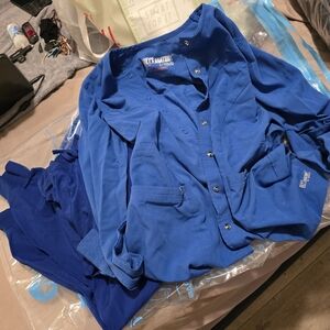 Blue Button-Up Blouse